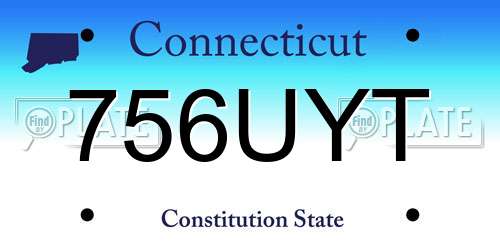 756UYT Connecticut License Plate