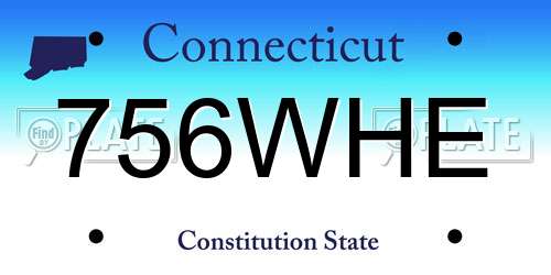 756WHE Connecticut License Plate