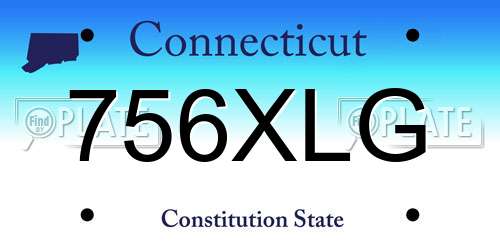 756XLG Connecticut License Plate