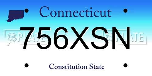 756XSN Connecticut License Plate