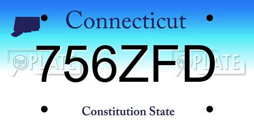 756ZFD Connecticut License Plate