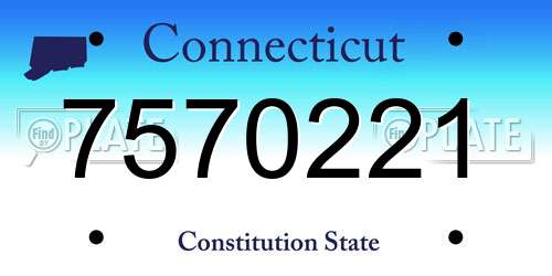 7570221 Connecticut License Plate