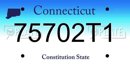 75702T1 Connecticut License Plate
