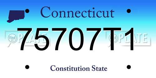 75707T1 Connecticut License Plate