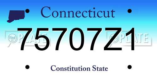 75707Z1 Connecticut License Plate