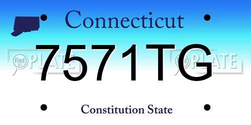 7571TG Connecticut License Plate