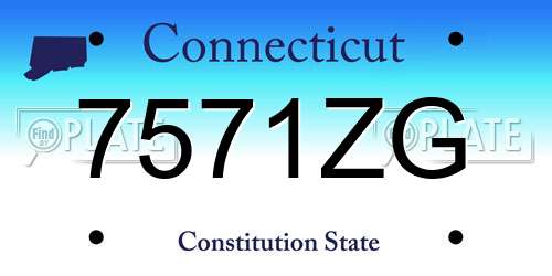 7571ZG Connecticut License Plate