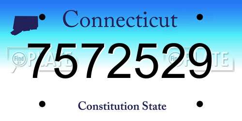 7572529 Connecticut License Plate