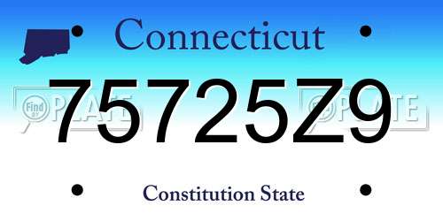 75725Z9 Connecticut License Plate