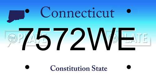 7572WE Connecticut License Plate