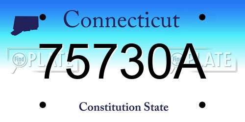 75730A Connecticut License Plate