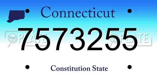 7573255 Connecticut License Plate