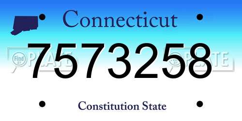 7573258 Connecticut License Plate