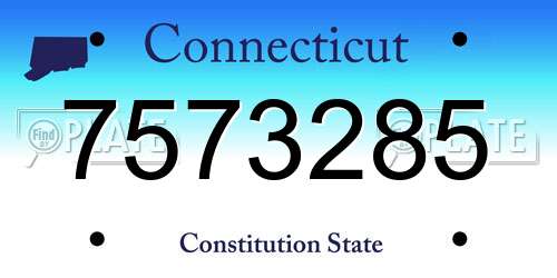 7573285 Connecticut License Plate
