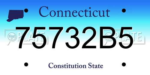 75732B5 Connecticut License Plate