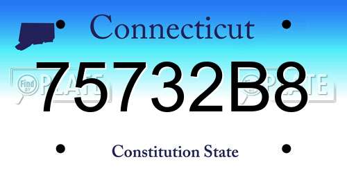 75732B8 Connecticut License Plate