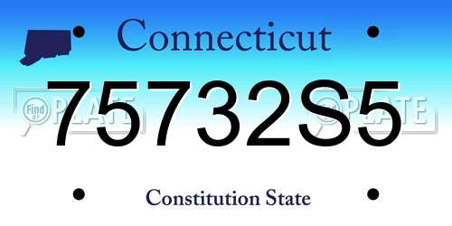 75732S5 Connecticut License Plate