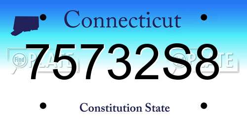75732S8 Connecticut License Plate