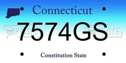 7574GS Connecticut License Plate
