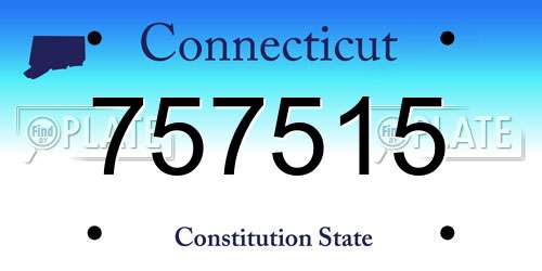 757515 Connecticut License Plate