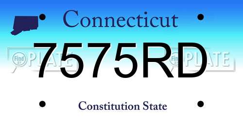 7575RD Connecticut License Plate