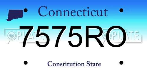 7575RO Connecticut License Plate