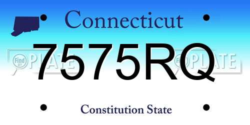 7575RQ Connecticut License Plate