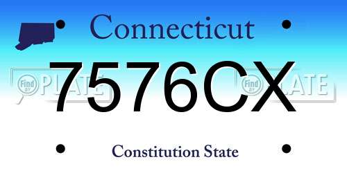 7576CX Connecticut License Plate