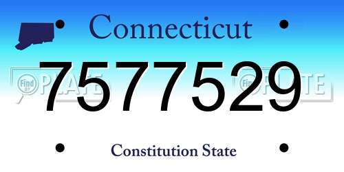7577529 Connecticut License Plate