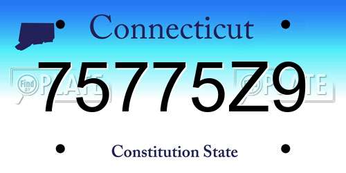 75775Z9 Connecticut License Plate