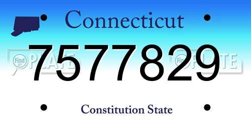 7577829 Connecticut License Plate
