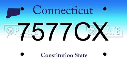 7577CX Connecticut License Plate