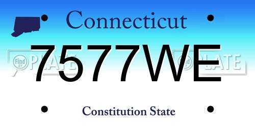 7577WE Connecticut License Plate
