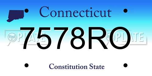 7578RO Connecticut License Plate