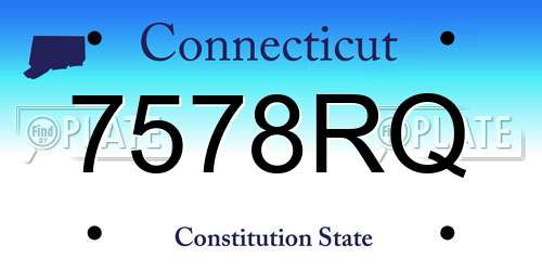 7578RQ Connecticut License Plate