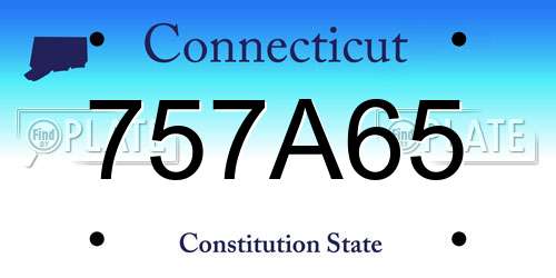 757A65 Connecticut License Plate