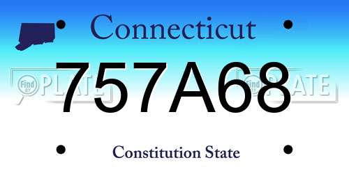 757A68 Connecticut License Plate
