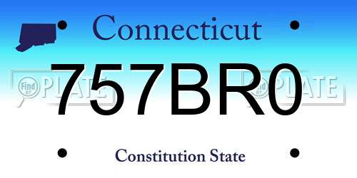 757BR0 Connecticut License Plate