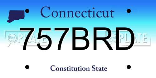 757BRD Connecticut License Plate
