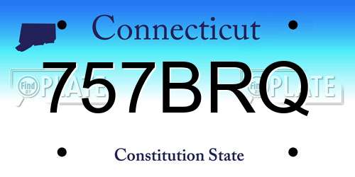 757BRQ Connecticut License Plate