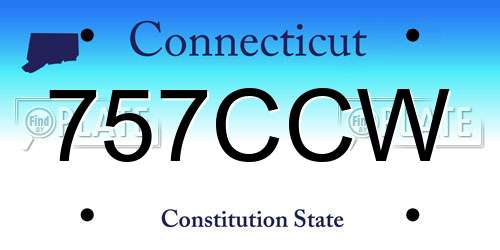 757CCW Connecticut License Plate