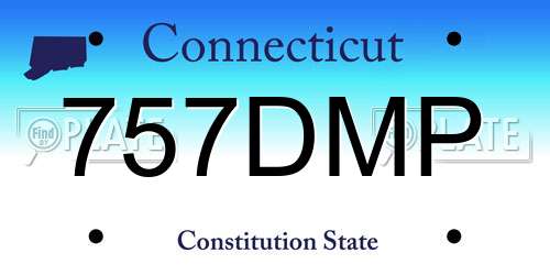 757DMP Connecticut License Plate