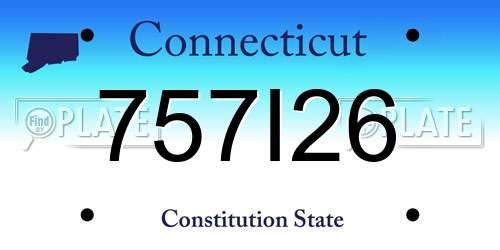 757I26 Connecticut License Plate