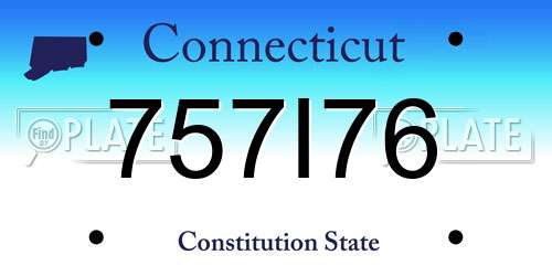 757I76 Connecticut License Plate