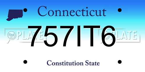 757IT6 Connecticut License Plate