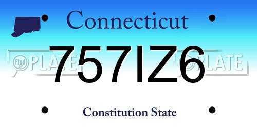 757IZ6 Connecticut License Plate