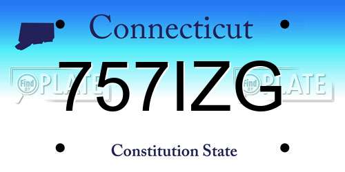 757IZG Connecticut License Plate