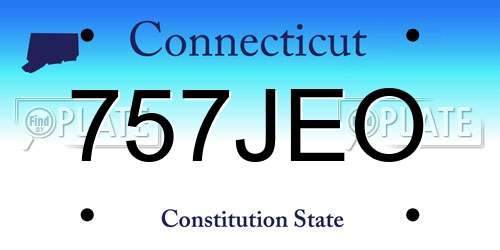 757JEO Connecticut License Plate