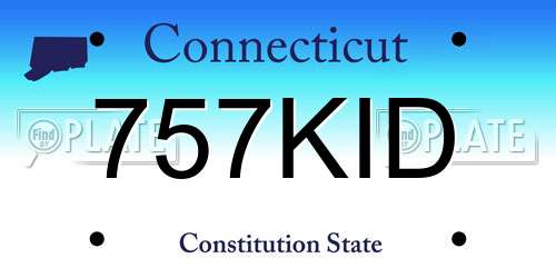 757KID Connecticut License Plate