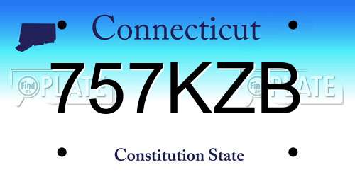 757KZB Connecticut License Plate